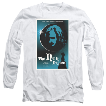 White men's long sleeve t-shirt with Star Trek The Next Generation Tng S4 Ep19 graphic