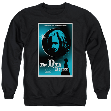 Black men's crewneck sweatshirt with Star Trek The Next Generation Tng S4 Ep19 graphic