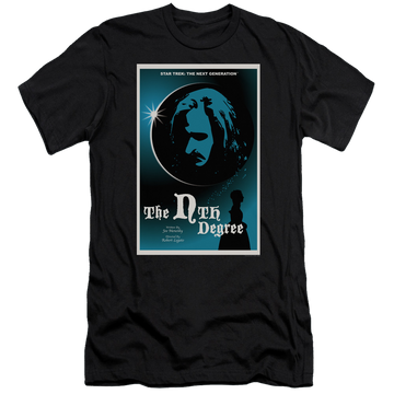 Black men's premium slim fit t-shirt with Star Trek The Next Generation Tng Season 4 Episode 19 graphic
