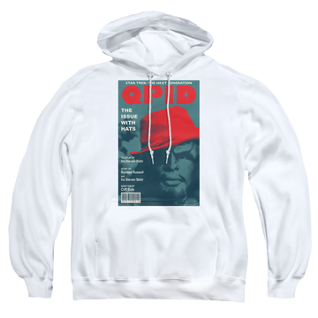 White pullover hoodie with Star Trek The Next Generation Tng Season 4 Episode 20 graphic