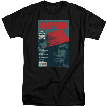Black men's tall fit t-shirt with Star Trek The Next Generation Tng Season 4 Episode 20 graphic