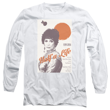 White men's long sleeve t-shirt with Star Trek The Next Generation Tng S4 Ep22 graphic