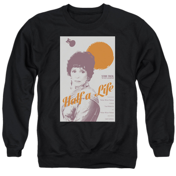 Black men's crewneck sweatshirt with Star Trek The Next Generation Tng S4 Ep22 graphic