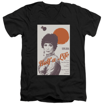 Black men's v-neck t-shirt with Star Trek The Next Generation Tng Season 4 Episode 22 graphic