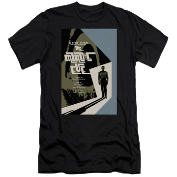 Black men's premium slim fit t-shirt with Star Trek The Next Generation Tng Season 4 Episode 24 graphic