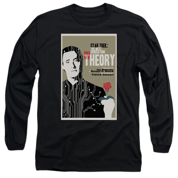 Black men's long sleeve t-shirt with Star Trek The Next Generation Tng S4 Ep25 graphic