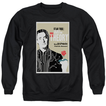 Black men's crewneck sweatshirt with Star Trek The Next Generation Tng S4 Ep25 graphic