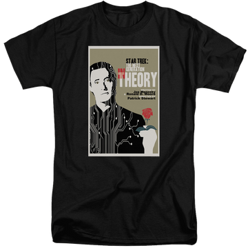 Black men's tall fit t-shirt with Star Trek The Next Generation Tng Season 4 Episode 25 graphic