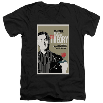 Black men's v-neck t-shirt with Star Trek The Next Generation Tng Season 4 Episode 25 graphic