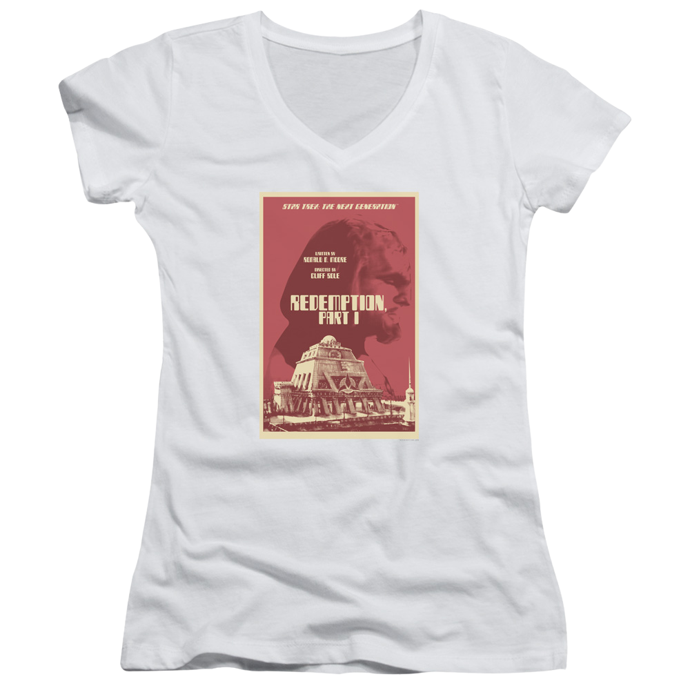 Star Trek The Next Generation Tng Season 4 Episode 26 - Juniors V-Neck T-Shirt Juniors V-Neck T-Shirt Star Trek   