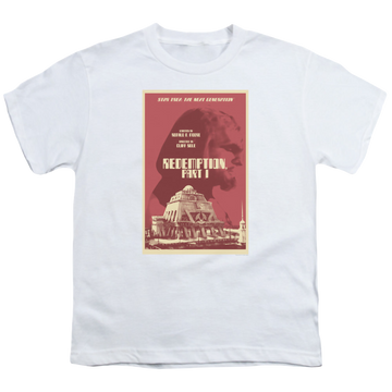 White youth t-shirt for ages 8 to 12 with Star Trek The Next Generation Tng Season 4 Episode 26 graphic