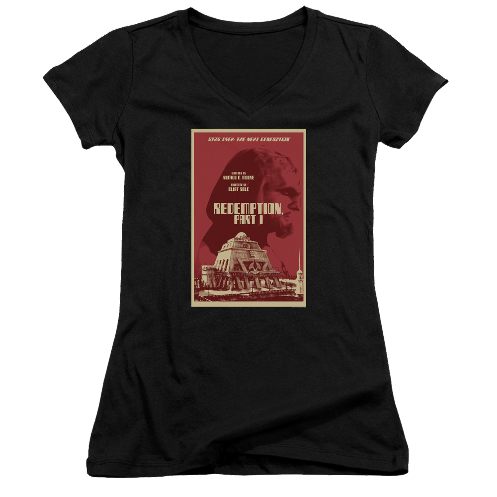 Star Trek The Next Generation Tng Season 4 Episode 26 - Juniors V-Neck T-Shirt Juniors V-Neck T-Shirt Star Trek   