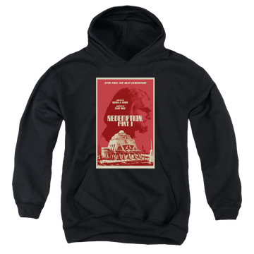 Black youth hoodie for ages 8 to 12 with Star Trek The Next Generation Tng Season 4 Episode 26 graphic