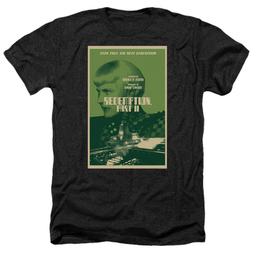 Black men's heather t-shirt with Star Trek The Next Generation Tng Season 5 Episode 1 graphic