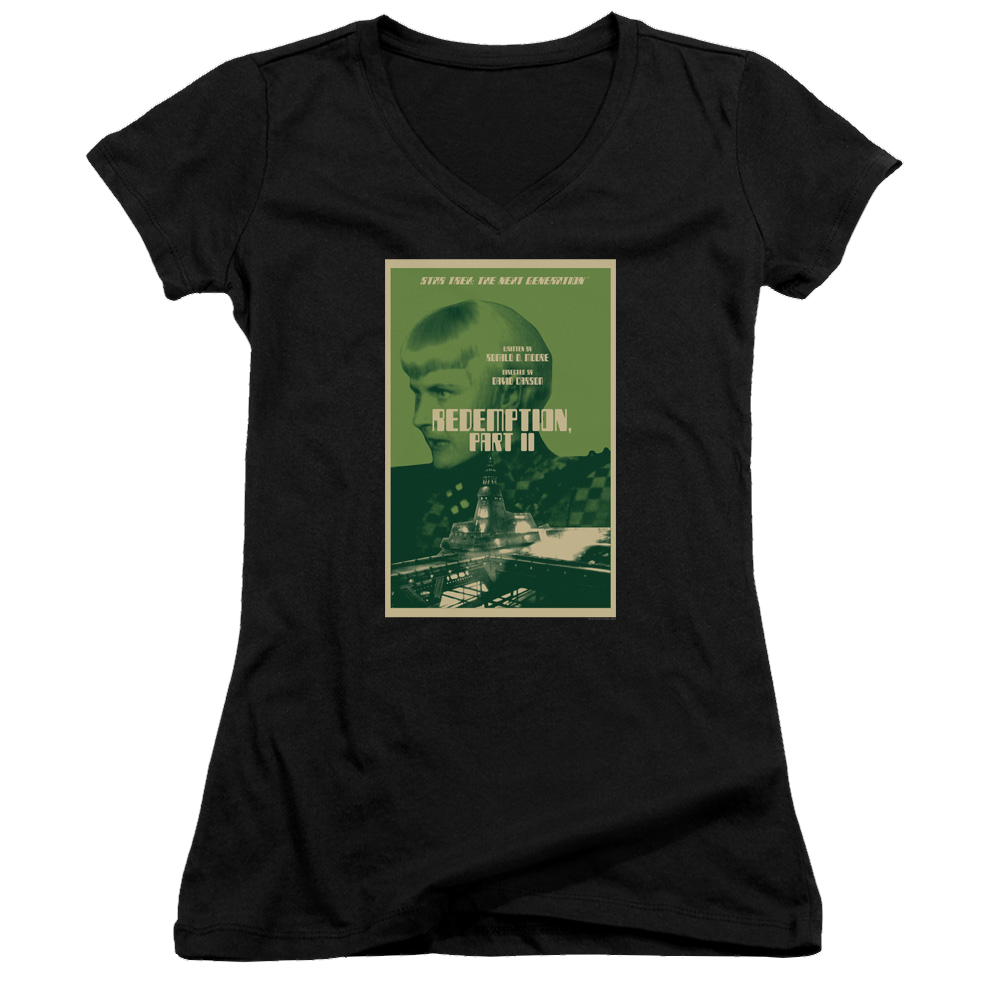 Star Trek The Next Generation Tng Season 5 Episode 1 - Juniors V-Neck T-Shirt Juniors V-Neck T-Shirt Star Trek   