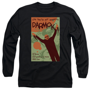 Black men's long sleeve t-shirt with Star Trek The Next Generation Tng S5 Ep2 graphic