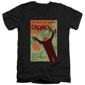 Black men's v-neck t-shirt with Star Trek The Next Generation Tng Season 5 Episode 2 graphic