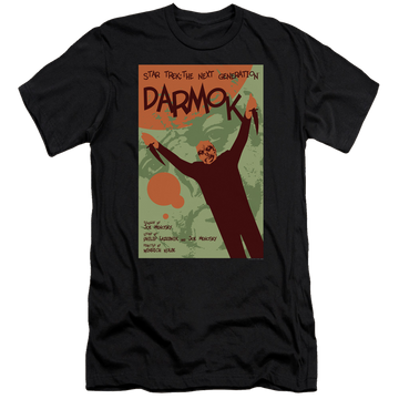 Black men's premium slim fit t-shirt with Star Trek The Next Generation Tng Season 5 Episode 2 graphic