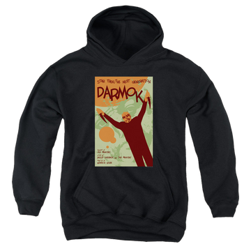 Black youth hoodie for ages 8 to 12 with Star Trek The Next Generation Tng Season 5 Episode 2 graphic