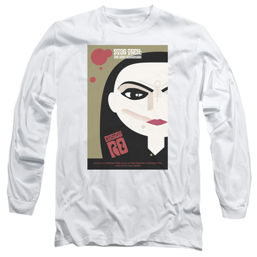 White men's long sleeve t-shirt with Star Trek The Next Generation Tng S5 Ep3 graphic