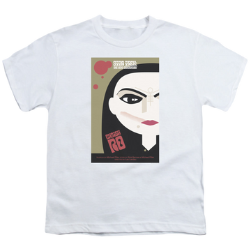 White youth t-shirt for ages 8 to 12 with Star Trek The Next Generation Tng Season 5 Episode 3 graphic