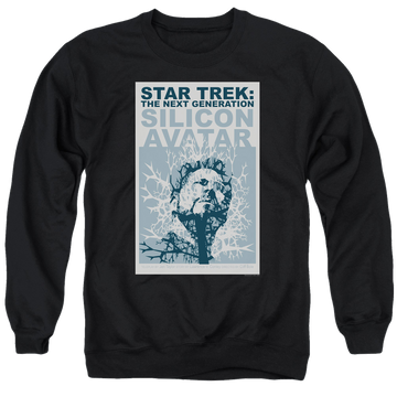 Black men's crewneck sweatshirt with Star Trek The Next Generation Tng S5 Ep4 graphic