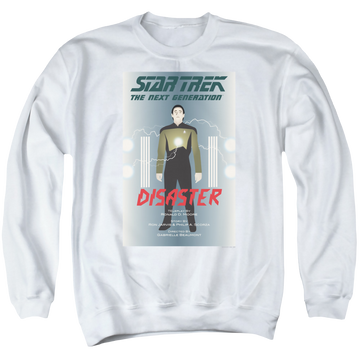 White men's crewneck sweatshirt with Star Trek The Next Generation Tng S5 Ep5 graphic