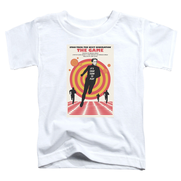 White toddler t-shirt with Star Trek The Next Generation Tng Season 5 Episode 6 graphic