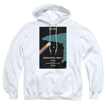White pullover hoodie with Star Trek The Next Generation Tng Season 5 Episode 7 graphic