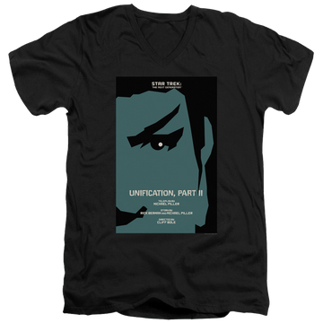 Black men's v-neck t-shirt with Star Trek The Next Generation Tng Season 5 Episode 8 graphic