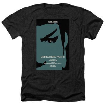 Black men's heather t-shirt with Star Trek The Next Generation Tng Season 5 Episode 8 graphic