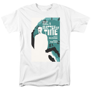 White men's regular fit t-shirt with Star Trek The Next Generation Season 5 Episode 9 graphic