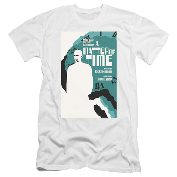 White men's premium slim fit t-shirt with Star Trek The Next Generation Tng Season 5 Episode 9 graphic