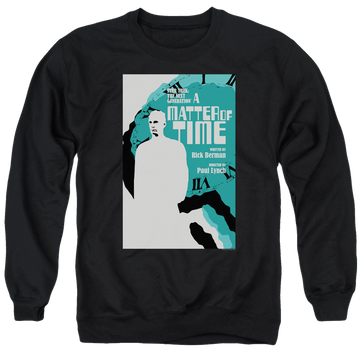 Black men's crewneck sweatshirt with Star Trek The Next Generation Tng S5 Ep9 graphic