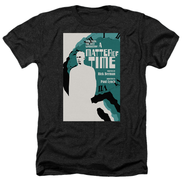 Black men's heather t-shirt with Star Trek The Next Generation Tng Season 5 Episode 9 graphic