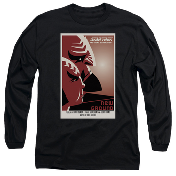 Black men's long sleeve t-shirt with Star Trek The Next Generation Season 5 Episode 10 graphic
