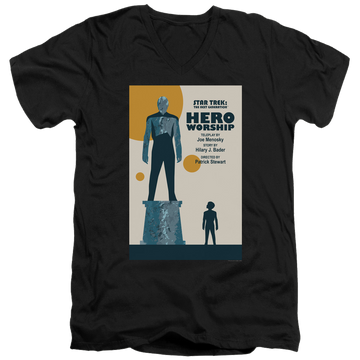 Black men's v-neck t-shirt with Star Trek The Next Generation Tng Season 5 Episode 11 graphic