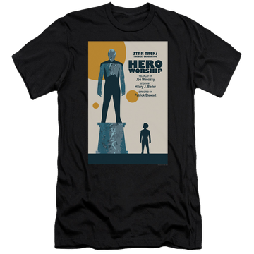 Black men's premium slim fit t-shirt with Star Trek The Next Generation Tng Season 5 Episode 11 graphic