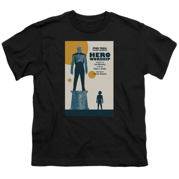 Black youth t-shirt for ages 8 to 12 with Star Trek The Next Generation Tng Season 5 Episode 11 graphic
