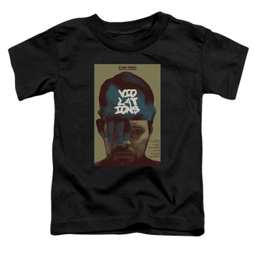 Black toddler t-shirt with Star Trek The Next Generation Tng Season 5 Episode 12 graphic