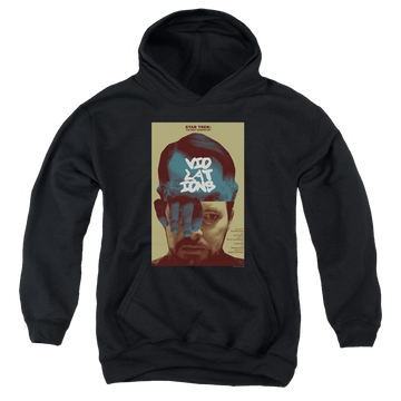 Black youth hoodie for ages 8 to 12 with Star Trek The Next Generation Tng Season 5 Episode 12 graphic