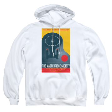 White pullover hoodie with Star Trek The Next Generation Tng Season 5 Episode 13 graphic