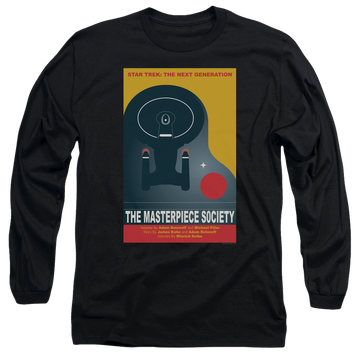 Black men's long sleeve t-shirt with Star Trek The Next Generation Tng S5 Ep13 graphic
