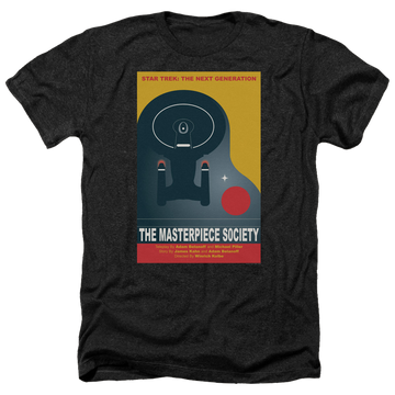 Black men's heather t-shirt with Star Trek The Next Generation Tng Season 5 Episode 13 graphic