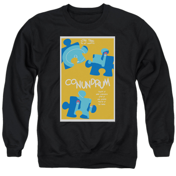 Black men's crewneck sweatshirt with Star Trek The Next Generation Tng S5 Ep14 graphic
