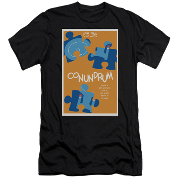 Black men's premium slim fit t-shirt with Star Trek The Next Generation Tng Season 5 Episode 14 graphic