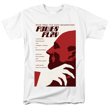 White men's regular fit t-shirt with Star Trek The Next Generation Season 5 Episode 15 graphic