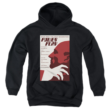 Black youth hoodie for ages 8 to 12 with Star Trek The Next Generation Tng Season 5 Episode 15 graphic