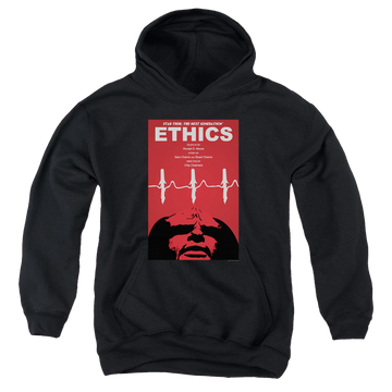 Black youth hoodie for ages 8 to 12 with Star Trek The Next Generation Tng Season 5 Episode 16 graphic