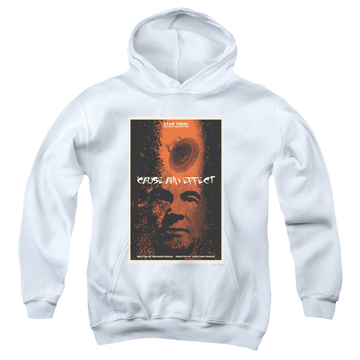 White youth hoodie for ages 8 to 12 with Star Trek The Next Generation Tng Season 5 Episode 18 graphic